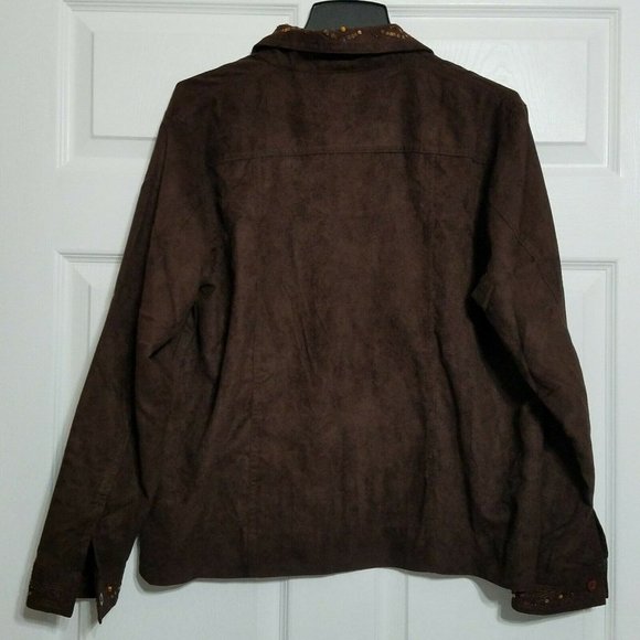 Keneth Too Women's Button Down Top ~ Sz L ~ Brown - Picture 8 of 8